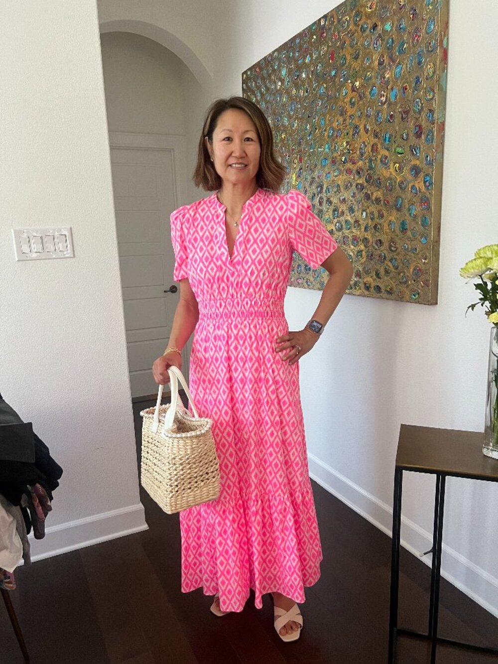 Vilagallo Pink Ikat Dress